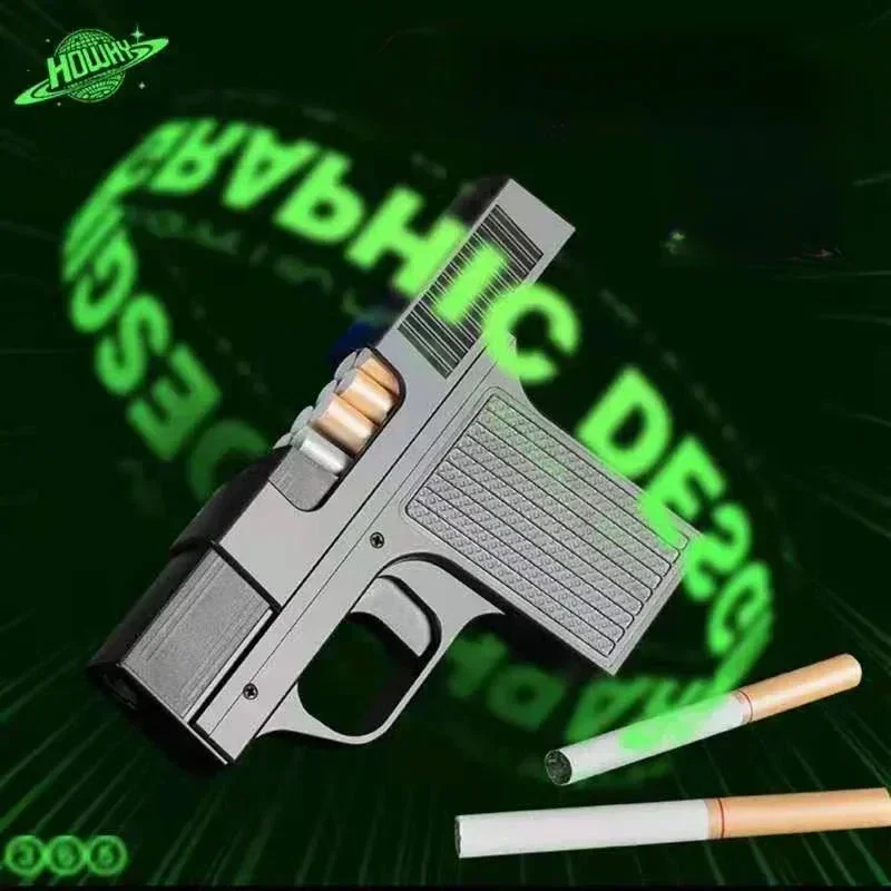 

Personalized Creative Metal Torch Turbo Blue Flame Gas Lighter Outdoor Windproof Box Simulated Pistol Lighter Men's Gift