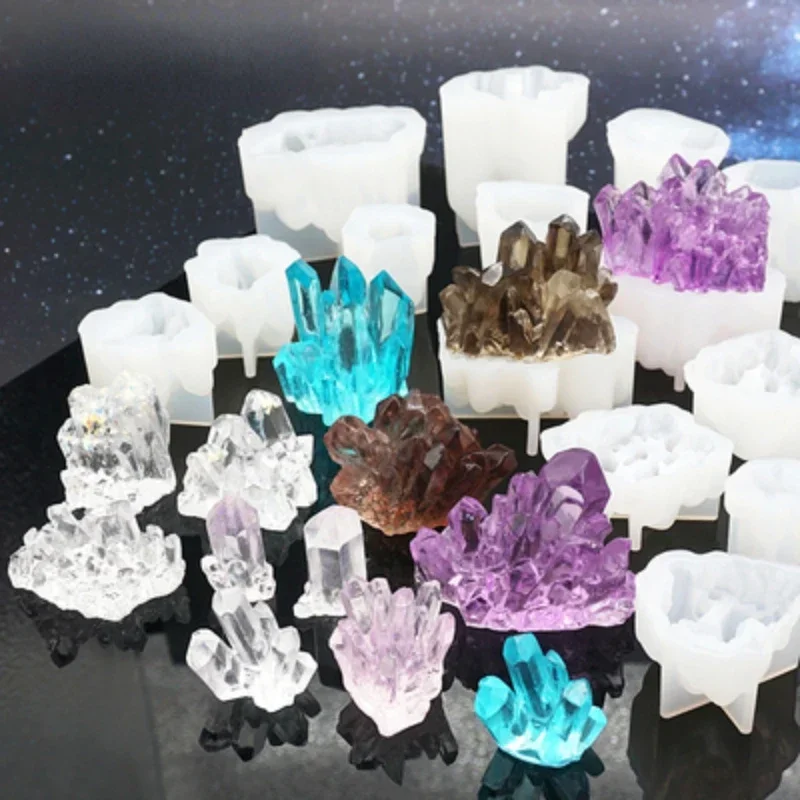 DIY Crystal Cluster Stone Shape Silicone Epoxy Resin Mold Jewelry Tool Jewelry Accessories