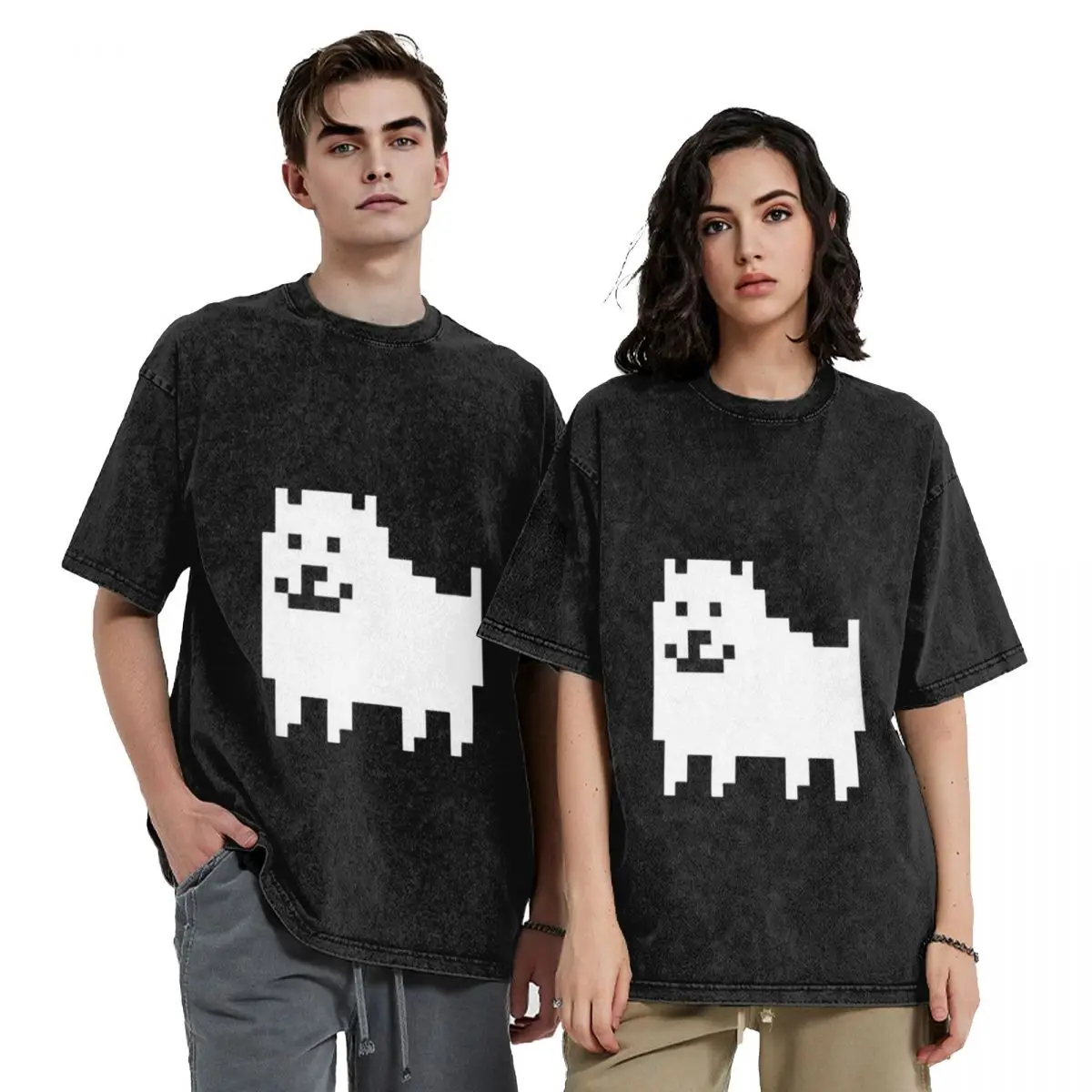 Undertale Annoying Dog Hip Hop Short Sleeve T-Shirts Washed Tops Tees Streetwear T Shirt Vintage for Men woman