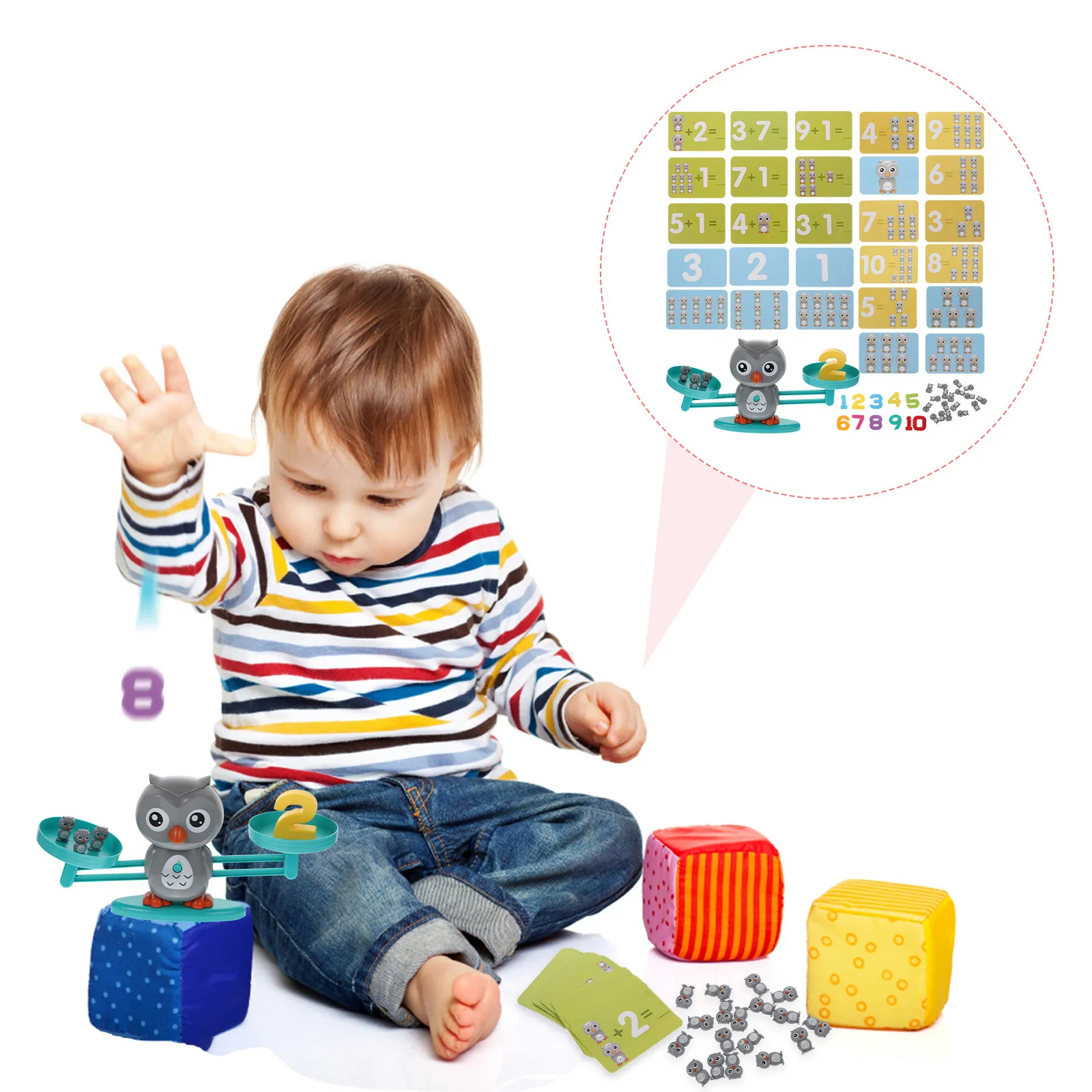 1set-abs-plastic-balance-scale-math-game-with-owls-for-early-number-recognition-counting-skills-critical-thinking