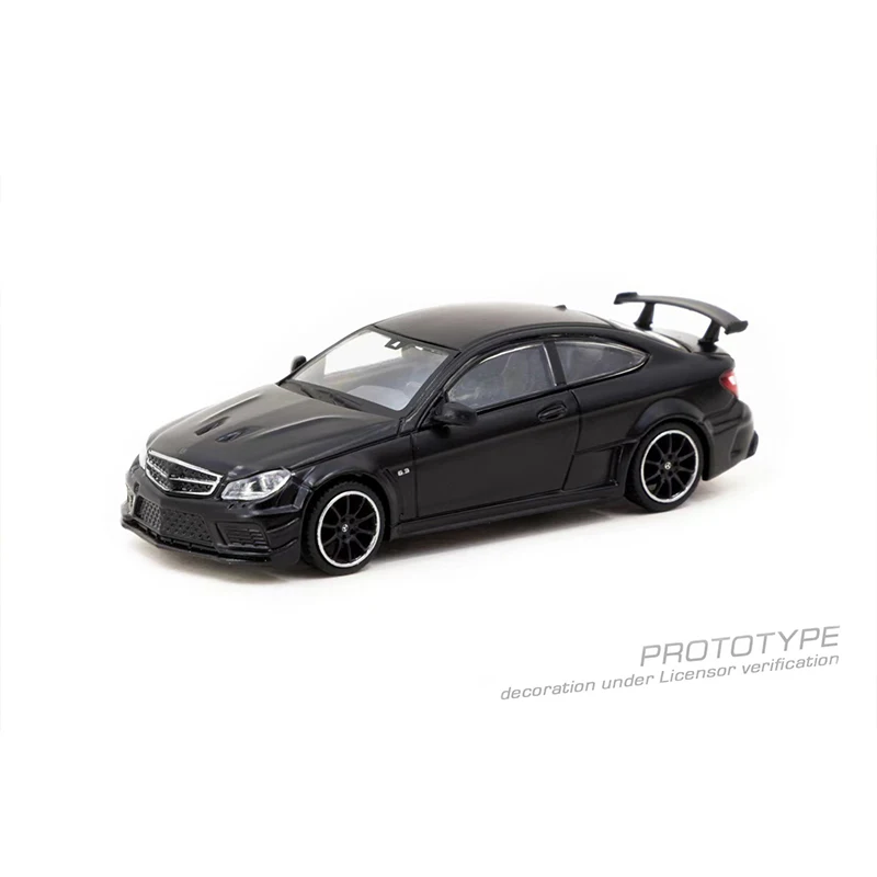 PreSale TW 1:64 C63 Coupe Black Series Matte Black Diecast Diorama Car Model Collection Toys Tarmac Works