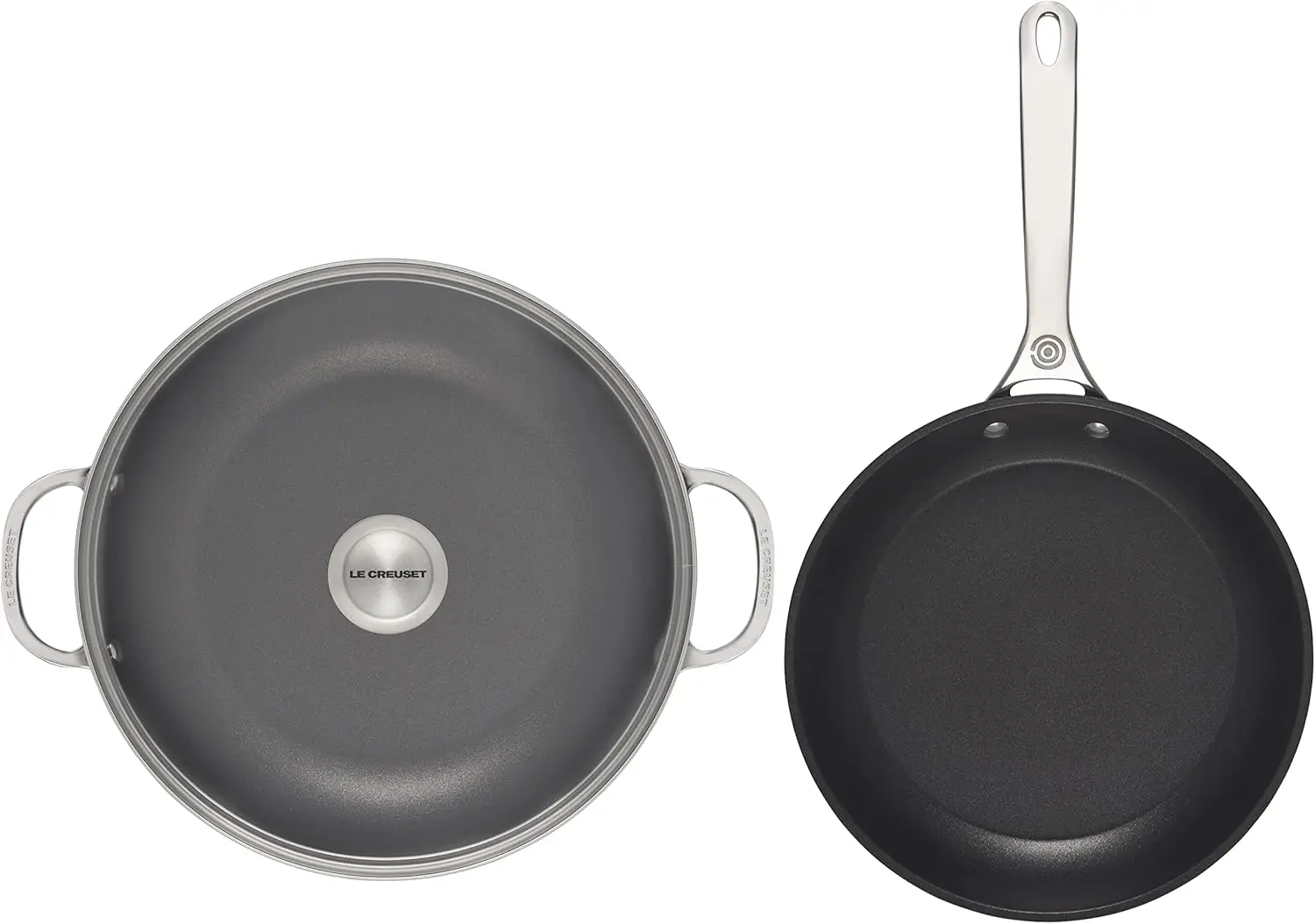 Toughened Nonstick Pro Cookware Set, 3Pc. (9.5” Fry Pan & 2.5 Qt. Braiser W/Glass Lid)