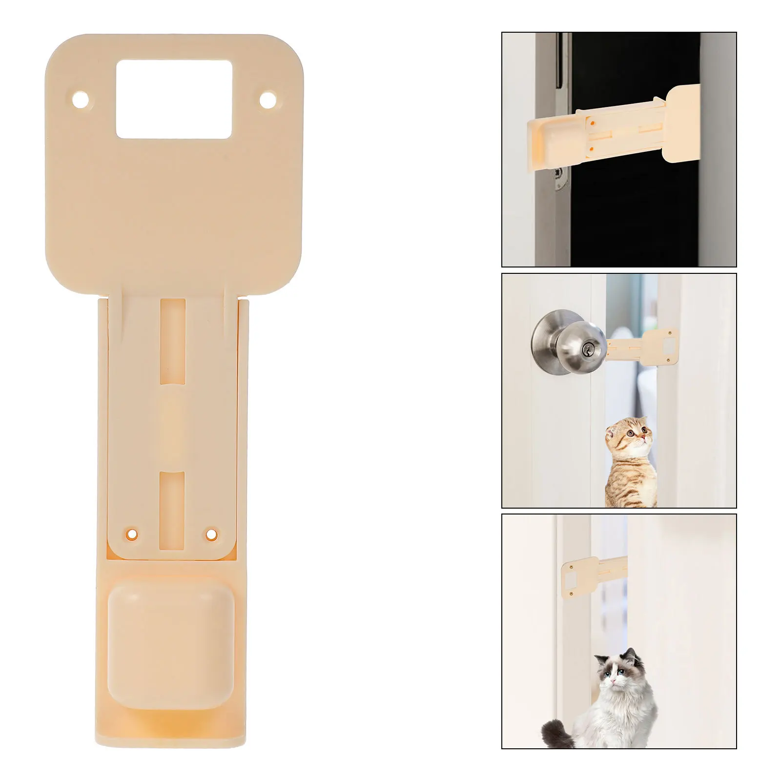 

Portable Adjustable Cat Door Latch Bracket Durable Security Barrier for Kitten Easy Access Control Home Use Kitten Door Latch