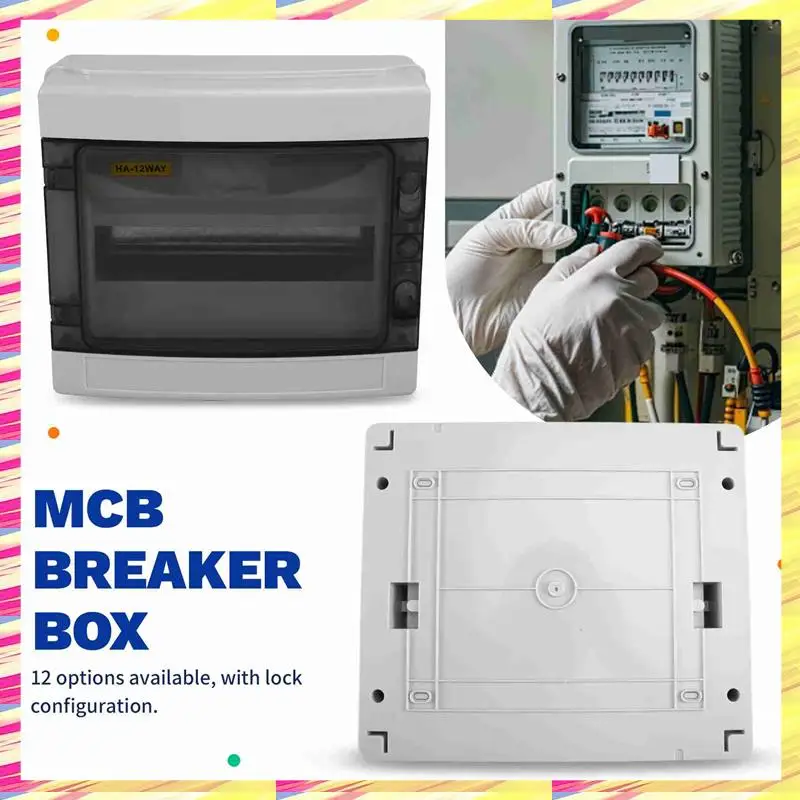 

ABJJ HA Series 12-Way PC Junction Box, IP65 Waterproof, For Outdoor Electrical Circuit Breaker
