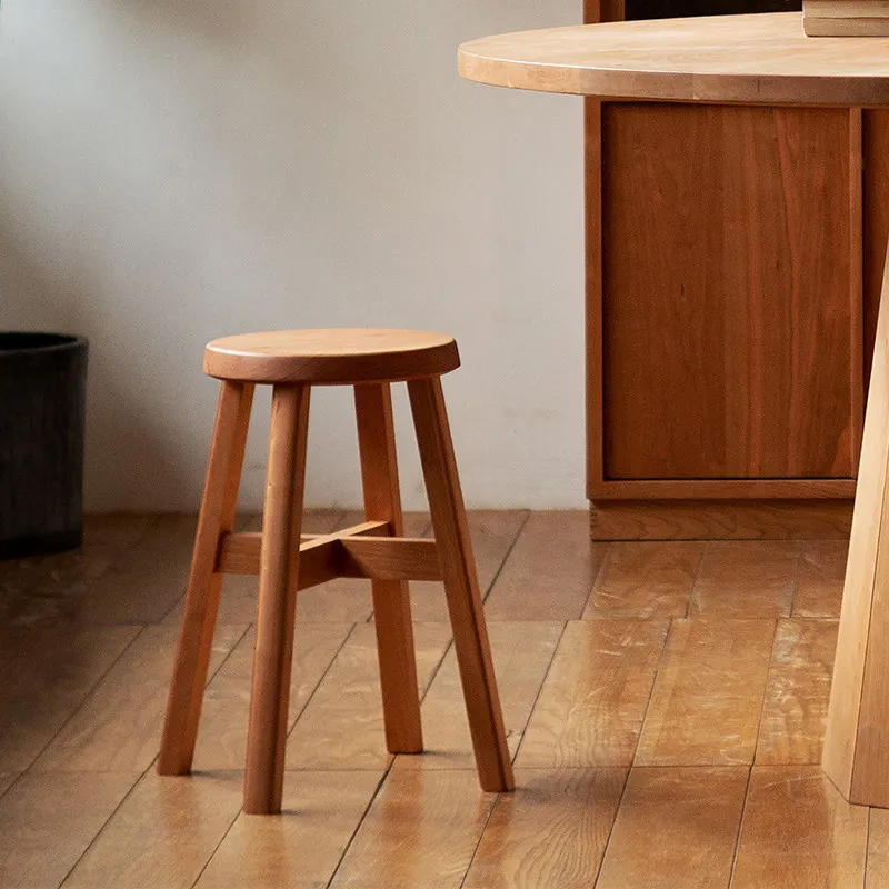 

#Minimalist Modern Thickened Round Solid Wood Stackable Dining Stool YJ Brand Model YJ008 Home Furniture