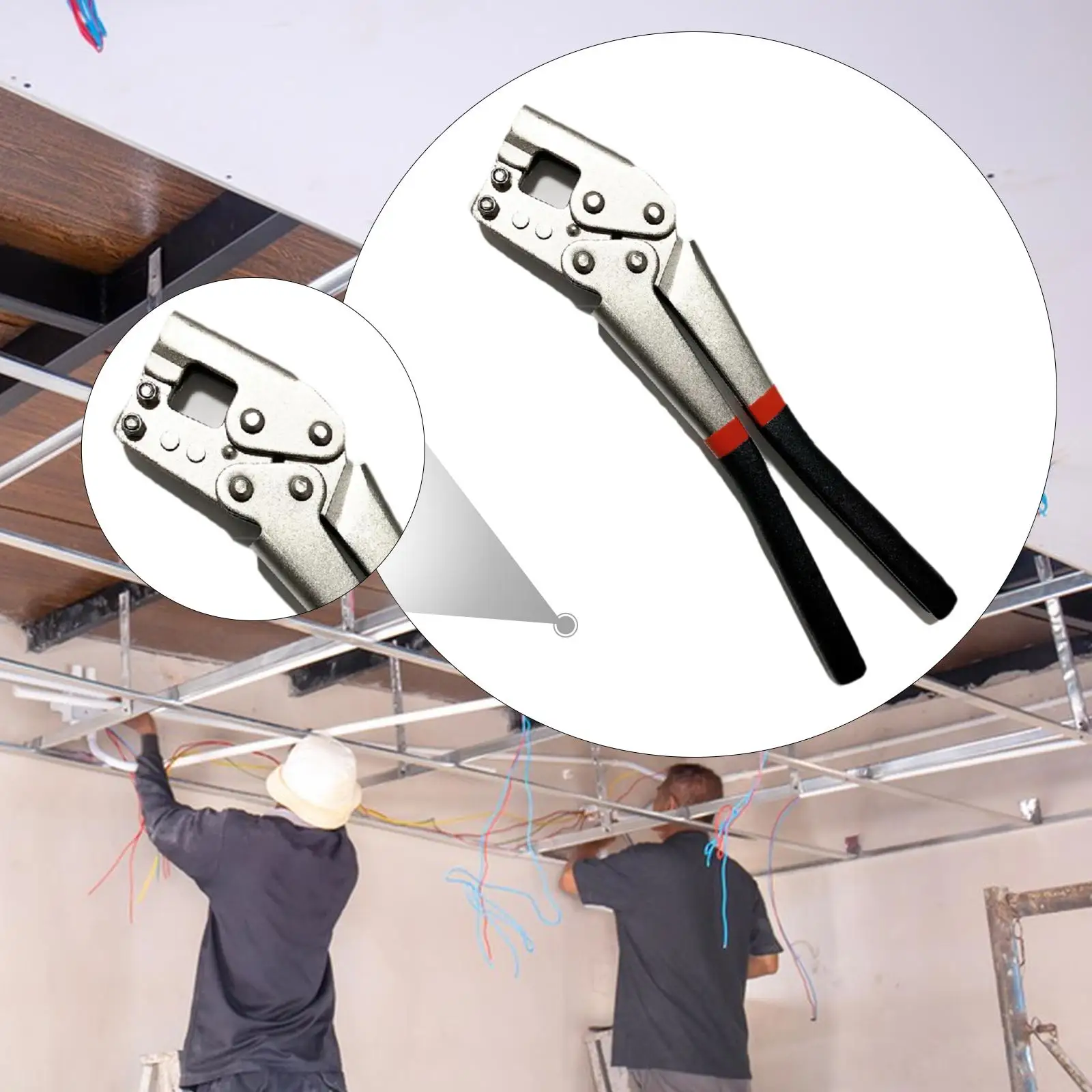 

Stud Crimper Pliers High Strength Steel Non Slip Handle Wall Punch Tool for Construction and Maintenance Workers