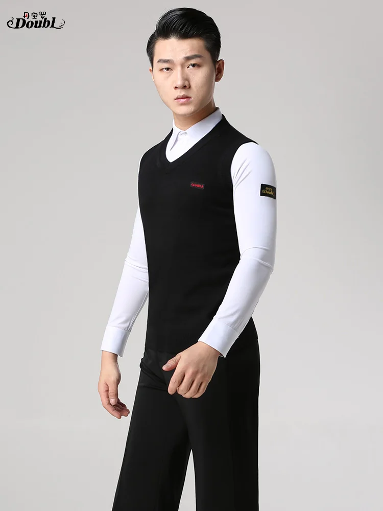 2025 nova dançarina moderna roupas masculinas com decote em v colete de lã padrão nacional roupas de dança moderna masculina