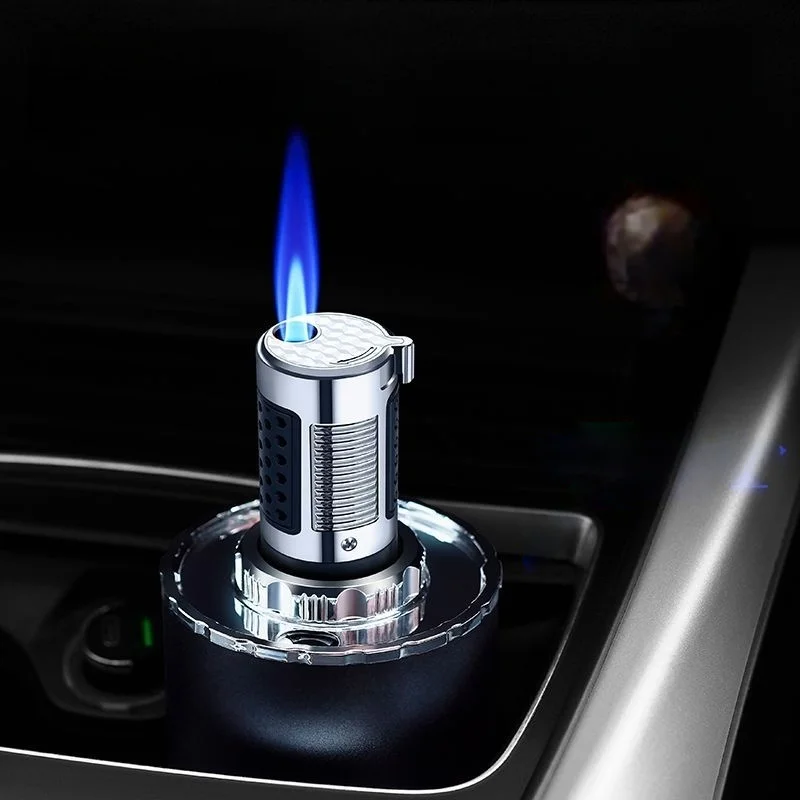 

Cylindrical Car Cigarette Case with Built-in Lighter, One-touch Automatic Cigarette Ejection Windproof Direct Ignition Side Pull