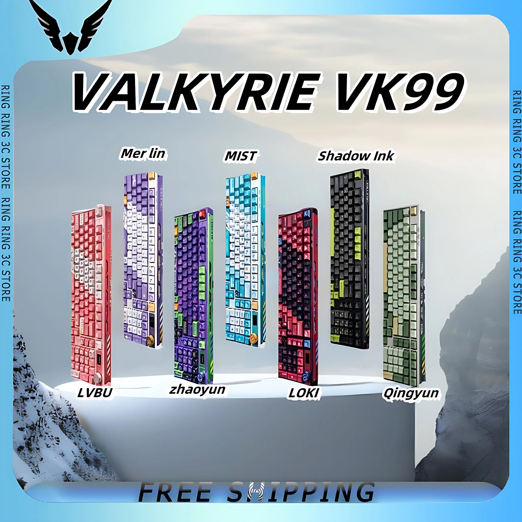 

VALKYRIE VK99 Mechanical Keyboards Three Mode 2.4G Wireless Bluetooth RGB Gaming Keyboard Gasket 4000mah Pc Gamer Accessories