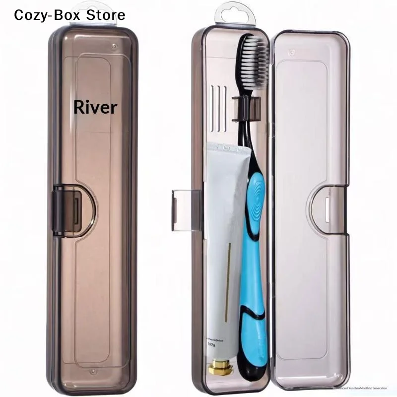 [ZY]Toothbrush Box Transparent Organizer Case Travel Portable Toothbrush Holder Plastic Toothpaste Box Storage Container[ZY]