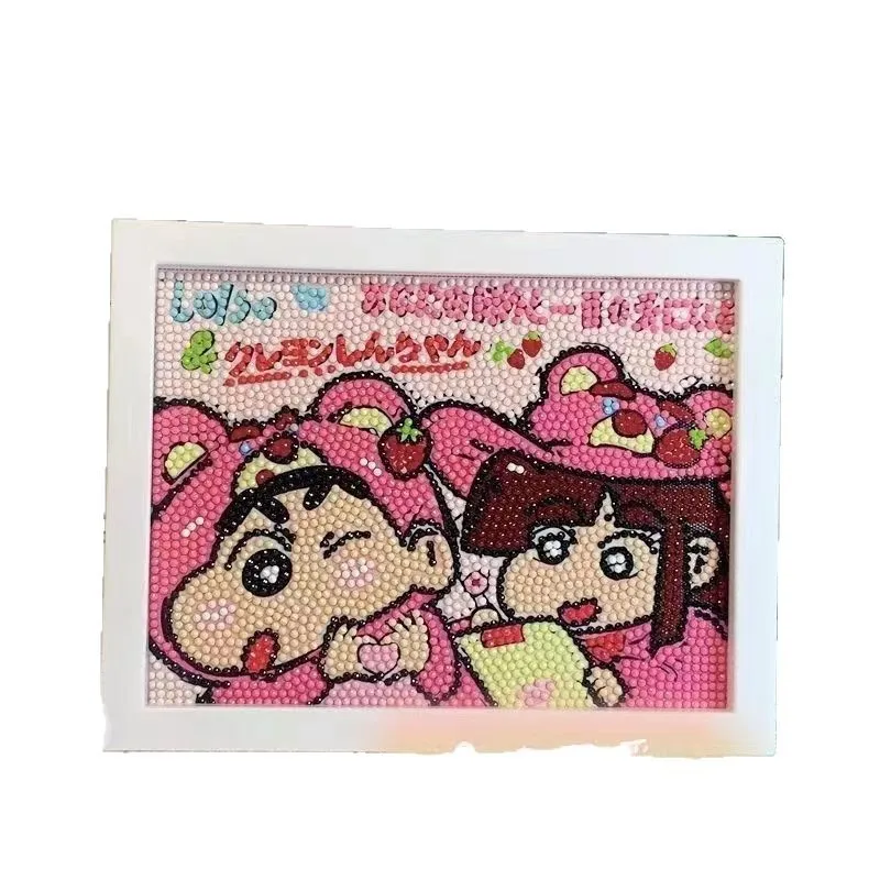 Leuke Cartoon Crayon Shin Nieuwe Handgemaakte Diamant Schilderij Diy Diamant Sticker Decoratie Paar Cadeau