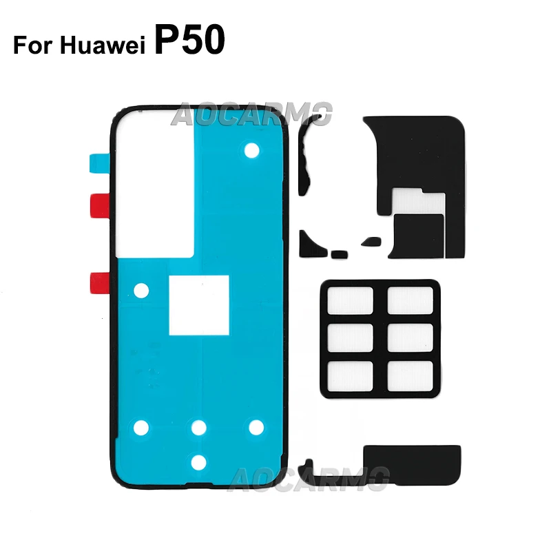 Aocarmo لهواوي P60 P50 برو P50 جيب P60Pro برو الخلفي ملصق عودة غطاء البطارية لاصق الباب الخلفي شريط لاصق استبدال