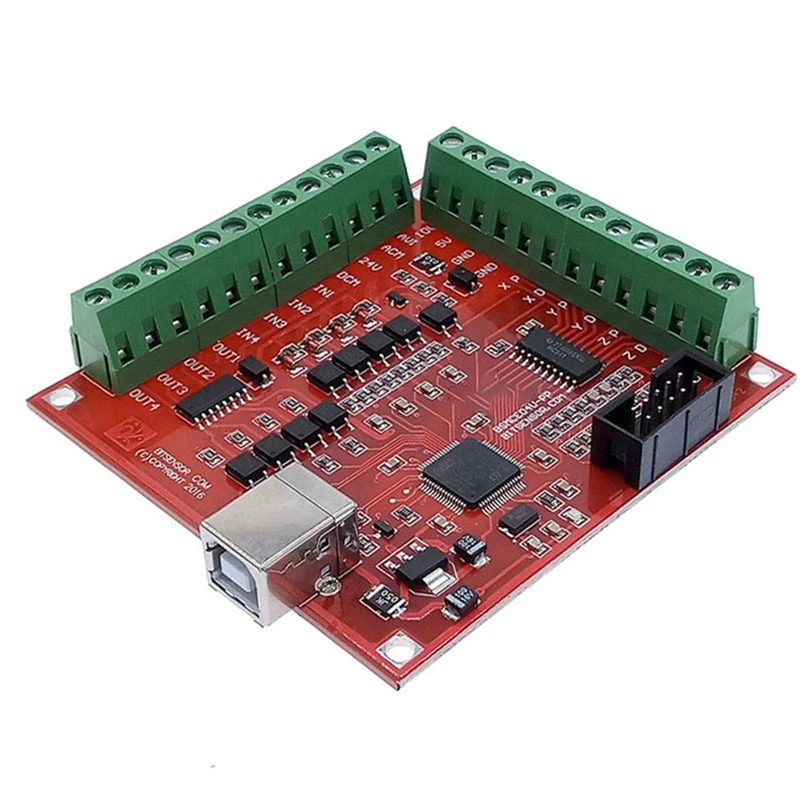 CNC Control System Accessory Kit 1Xred Breakout Board 4 Axis Interface Driver Motion Controller+4X Stepper Motor Driver 2DM542