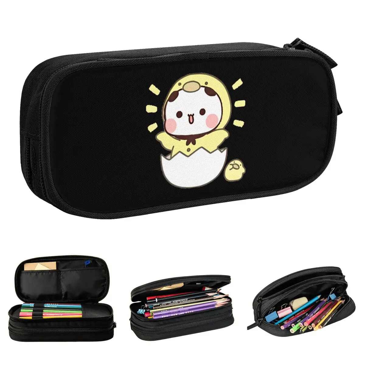 Fashion Cute Little Chicken Bubu Open Dudu Pencil Cases Panda Bear Pencilcases Pen Box Student Big Bag Office Gifts Stationery