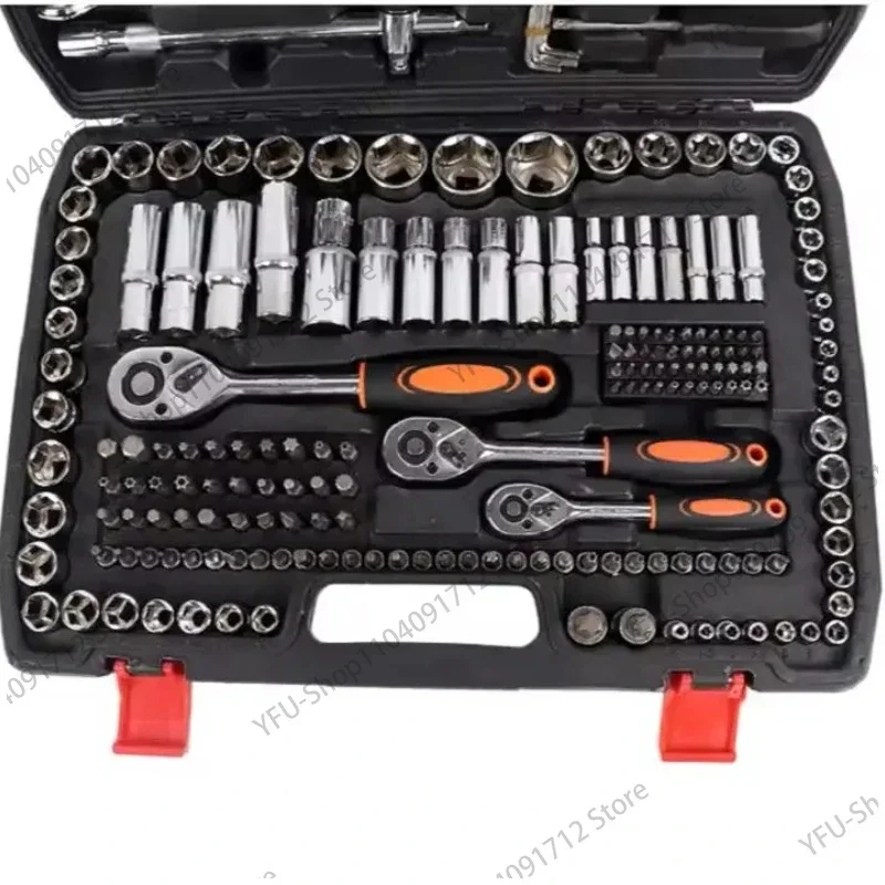 216 PCS Automotive Mechanic Home Sockets Total Tools Auto Repair 1/2 Inch Torque Wrench 216-piece Combination Set