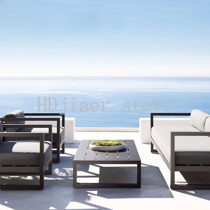 

Nordic outdoor sofa industrial style simple B & B hotel courtyard garden villa furniture aluminum alloy outdoor sofa