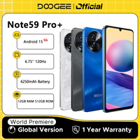 Global Version DOOGEE Note59 Pro+ 5G Smart phone Android 15 6250mAh Battery 6.75'' 120Hz Screen 12GB 512GB AI Camera Cell Phone