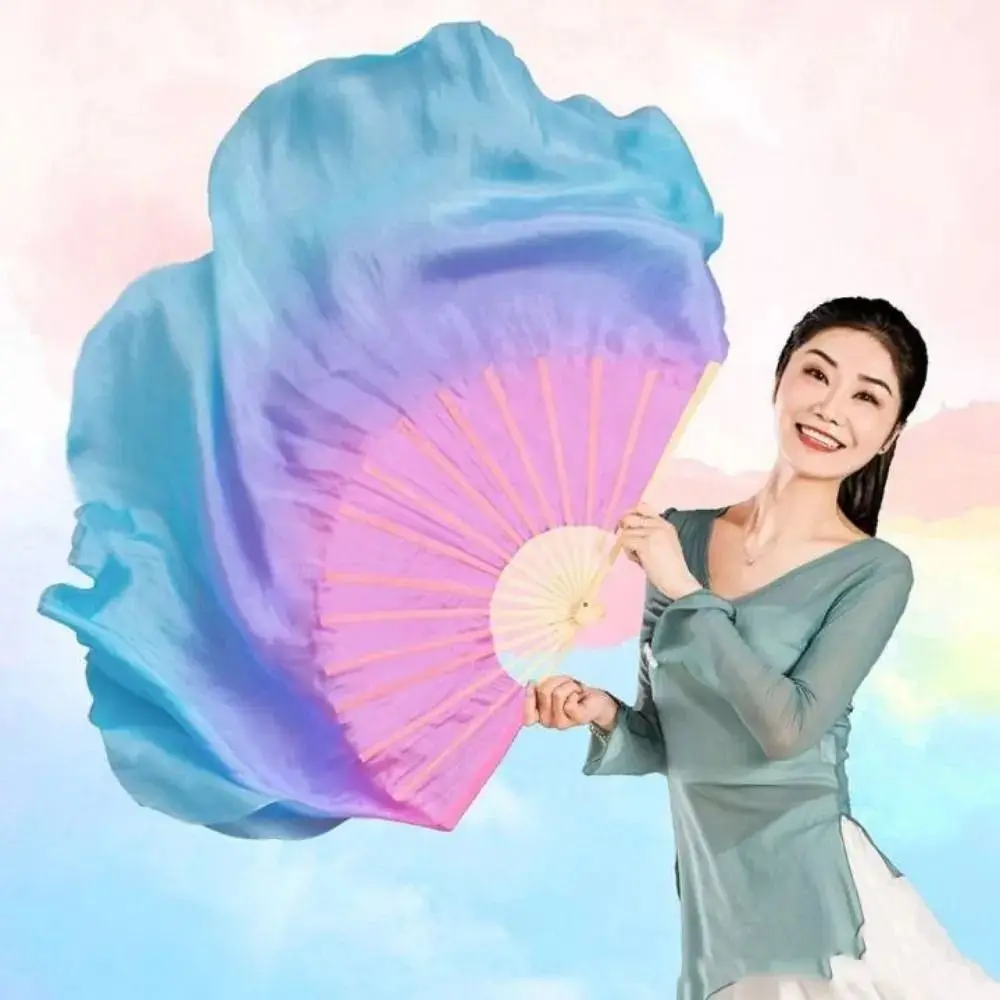 Chinese Traditional Long Silk Hand Fan Performance Fans Belly Dance Fan Costume Accessory