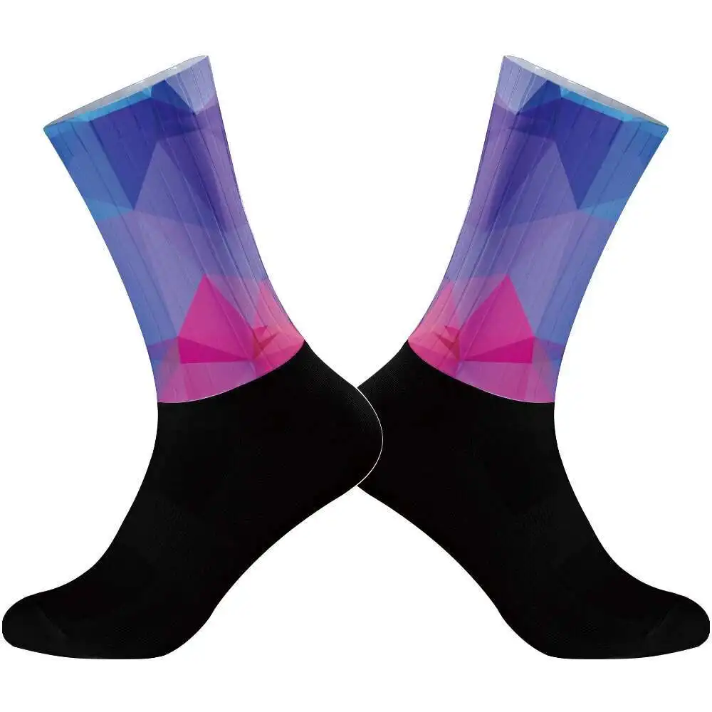 2024 Aeroขี่จักรยานซิลิโคนกันลื่นไม่มีรอยต่อทีมProถุงเท้าBreathableถุงเท้าวิ่งกลางแจ้งกีฬาCHAMPION Rainbow BIKEถุงเท้า