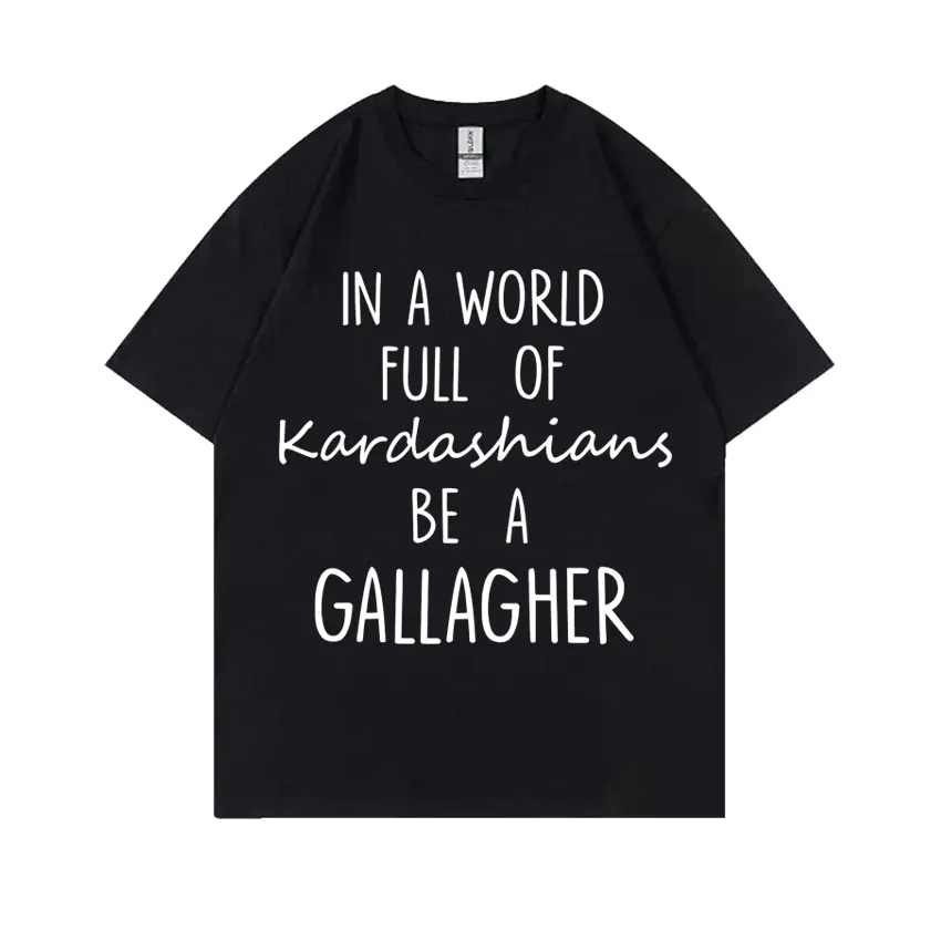 الرجال والنساء العروض التلفزيونية وقح تي شيرت مطبوع ، نفس النمط ، عارضة المتضخم شيرت ، قمصان قطنية ، العالم غالاغر ، أزياء الذكور #2