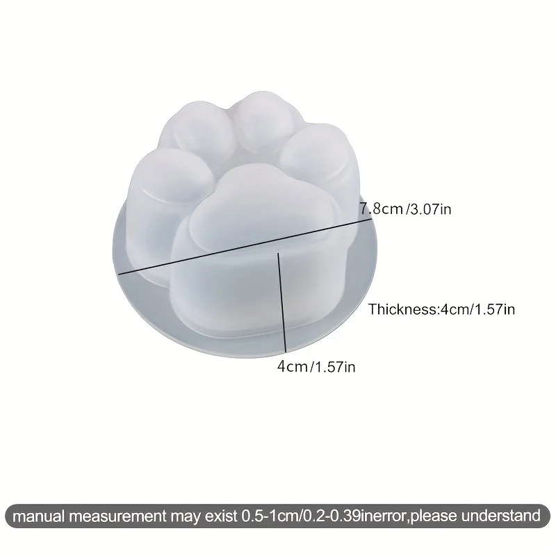 1 Large Cat Paw Silicone Mold，ApplicableDIYCandle、Resin crafts and keychains - Durable Cartoon Paw Design，Suitable for home deco - view 4