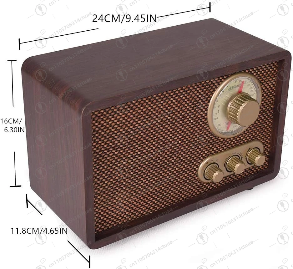 راديو FM AM راديو خشبي قديم مع تشغيل بلوتوث Mp3 وهوائي مدمج في مكبر صوت للمطبخ وغرفة المعيشة والقهوة