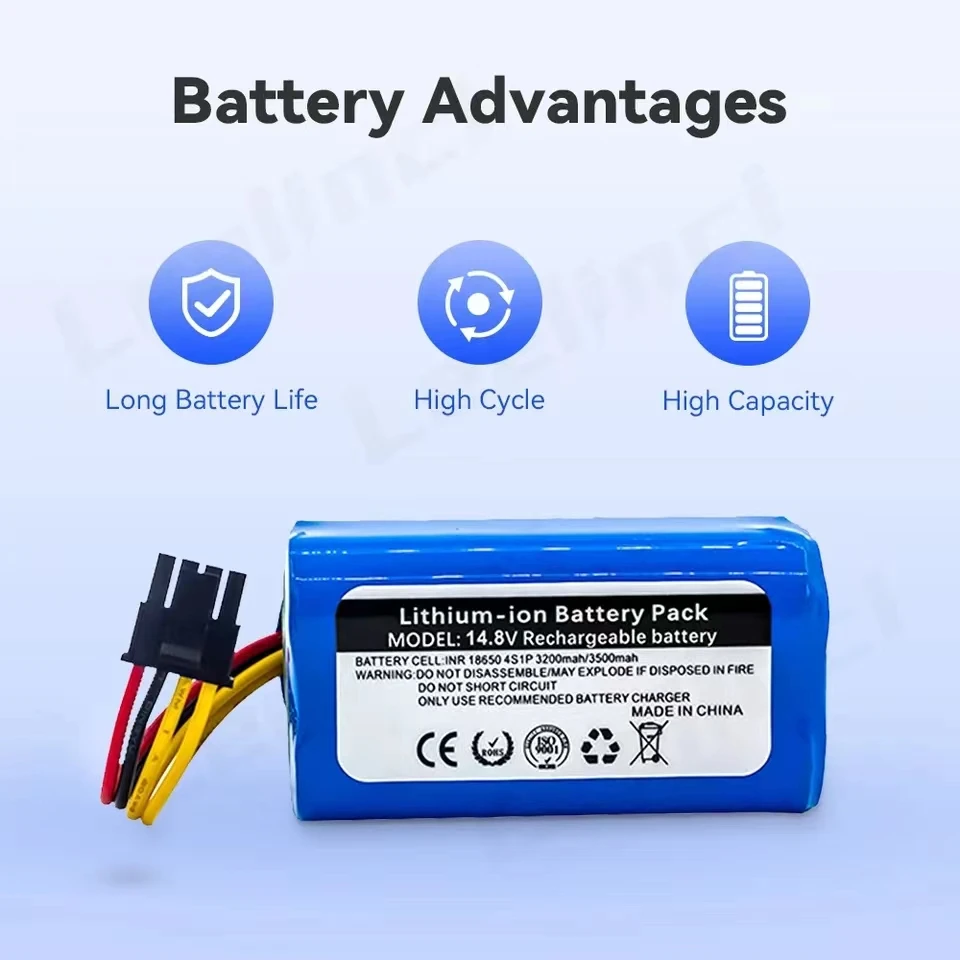 Batteria agli ioni di litio da 14,4 V 3200 mAh per Cecotec Conga 1290 1390 1490 Proscenic P1 P2 P3 Batteria di ricambio per aspirapolvere robot