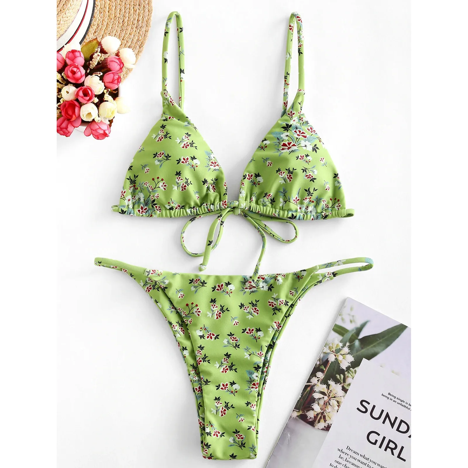 Set Bikini balutan Bandeau wanita pakaian renang Brasil Push-up baju renang pakaian pantai wanita Biquini pakaian pantai Dropshipping