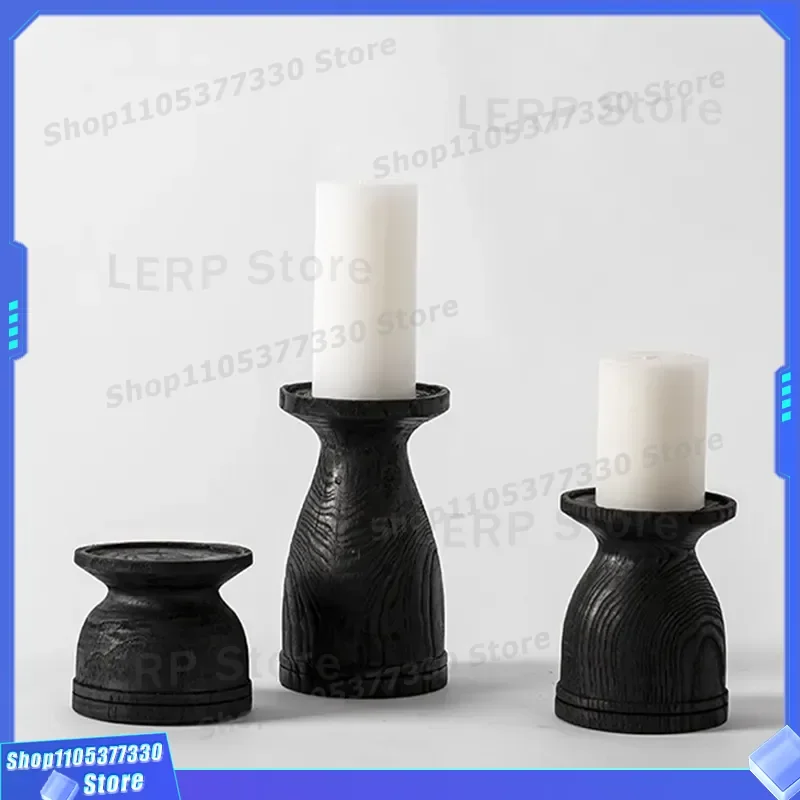 Wabi Sabi Style New Chinese Candle Holder Retro Home Decor for Living Room Bedroom Entrance Restaurant Model Room Ornament