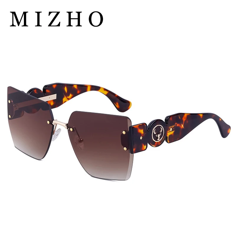 

MIZHO Fashion Luxury Brand Rimless Sunglasses For Women Vintage Designer Sun Glasses Square Shades UV400 Eyewear Wholesale