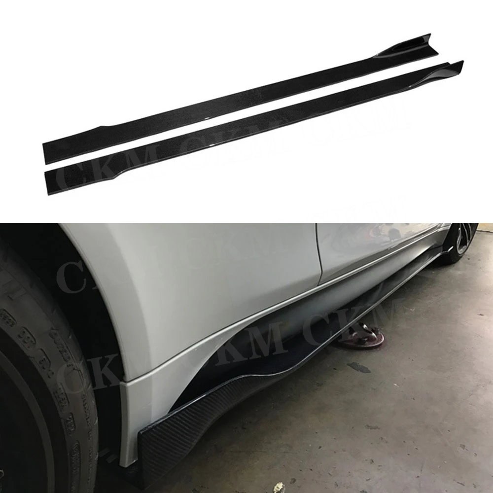 

C Class B Style Carbon Fiber Side Skirts Lip Aprons Protector for Mercedes Benz W205 C205 C63 AMG C200 C300 2 4 Door 15-17 2PCS