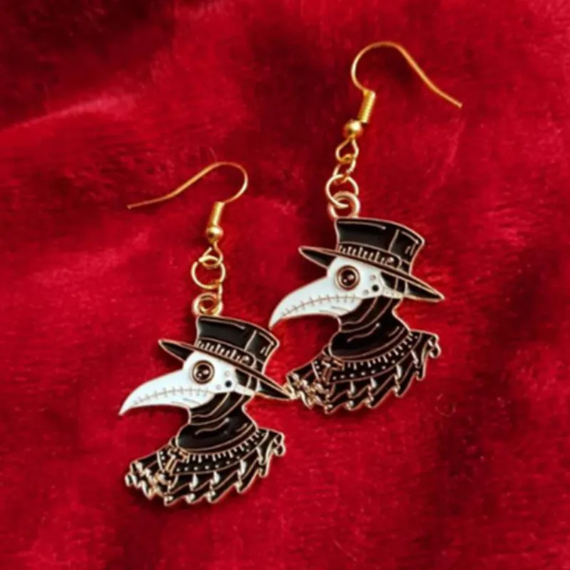 Plague doctor earrings, doctor death earrings, gothic steampunk earrings