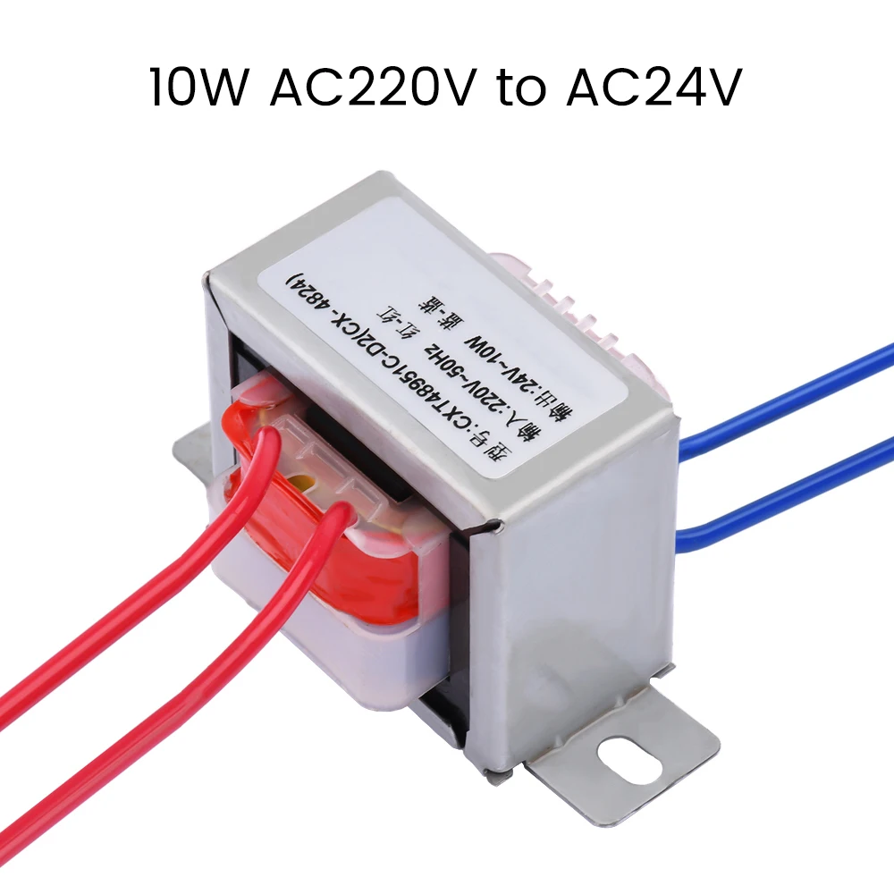 10W Power Transformer Input AC 220V 50HZ Output AC 24V Single Voltage 2 Line EI48*24 Iron Core