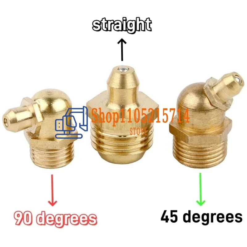 

Brass Grease Nozzle M4 M5 M6 M8 M10 M12 M14 M16 M20 With Straight And 45 Degree And 90 Degree Fittings Copper Oil Nozzle Oil Gun