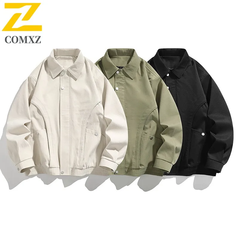 Maxbarley Men Plus Size Casual Stand Collar Jacket 2025 Loose Fit Slim Coat Comfortable Lightweight Fashionable Trendy Outerwear