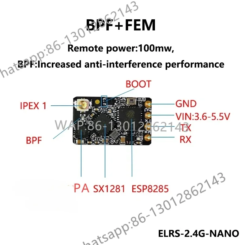 10PCS ELRS 2.4GHz NANO ExpressLRS Long Range ELRS Receiver BETAFPV NANO 2400 RX For RC FPV Long Range Racing Drone Airplane