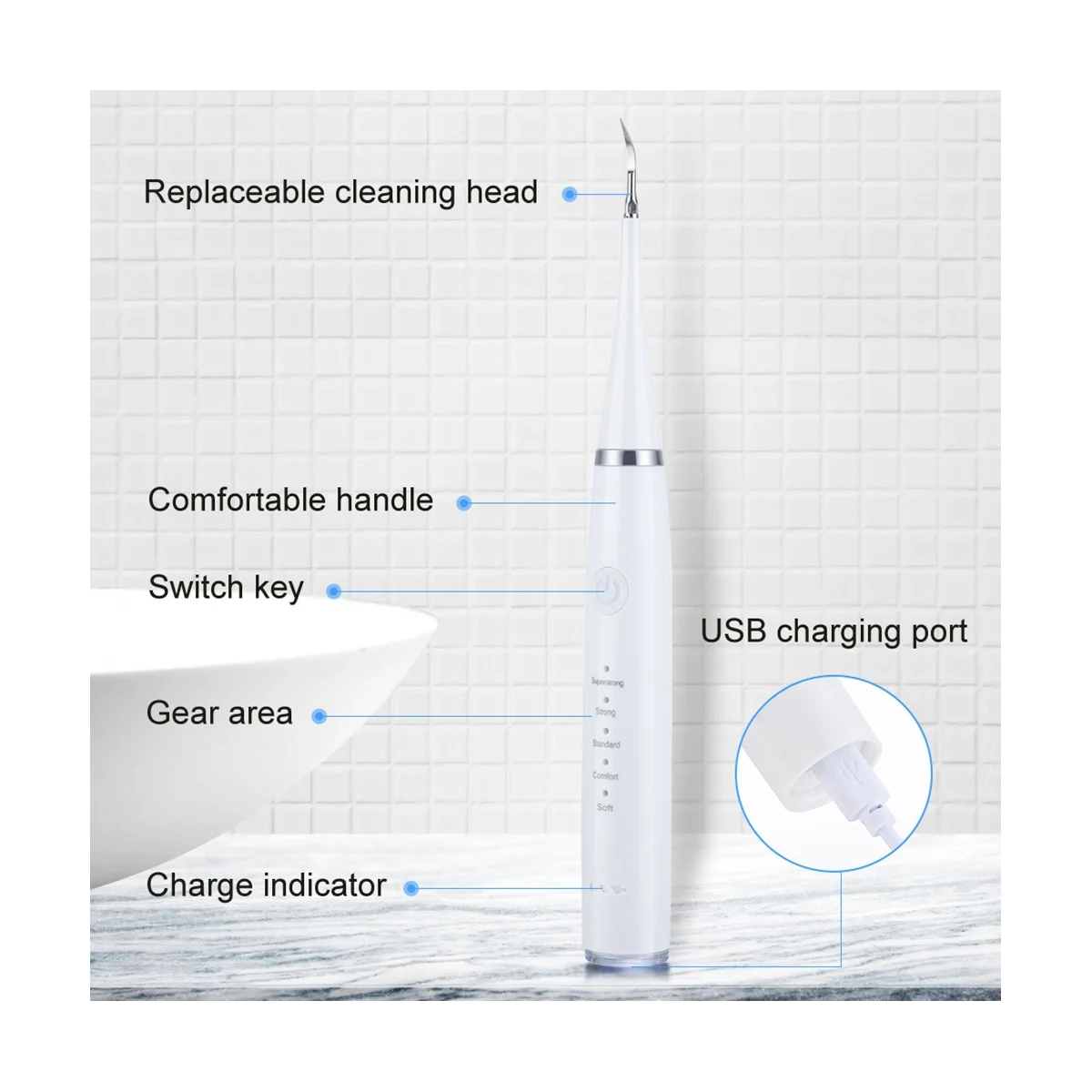 الكهربائية بالموجات فوق الصوتية مزيل حساب التفاضل والتكامل الأسنان الأنظف تنظيف الأسنان تبييض الأسنان قشارة مزيل الجير الأسنان ، A-ABPX