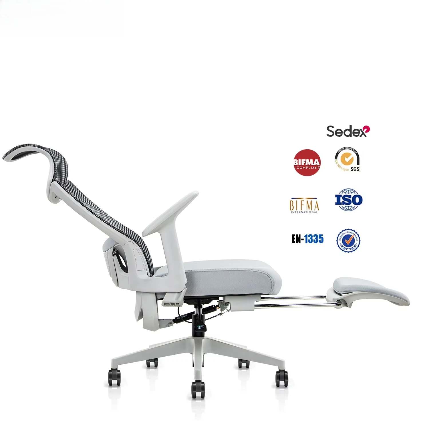 Adjustable Office Ergonomic Mesh Executive Chair With Lumber Support Pillow Revolving Massage Feature Headrest For Computer Use