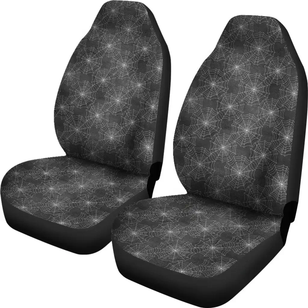 Spider Web Seat Cover Car Seat Covers Set 2 Pc, Car Accessories Car Mats