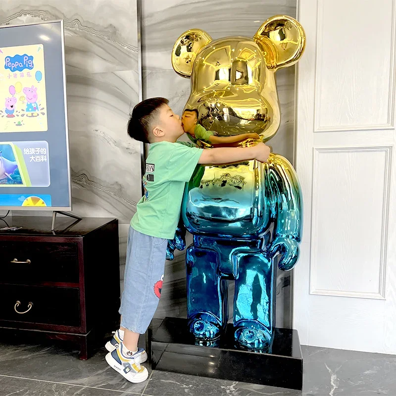 Violent bear large ornament light luxury cartoon doll high-end sculpture living room TV cabinet next to floor decoration