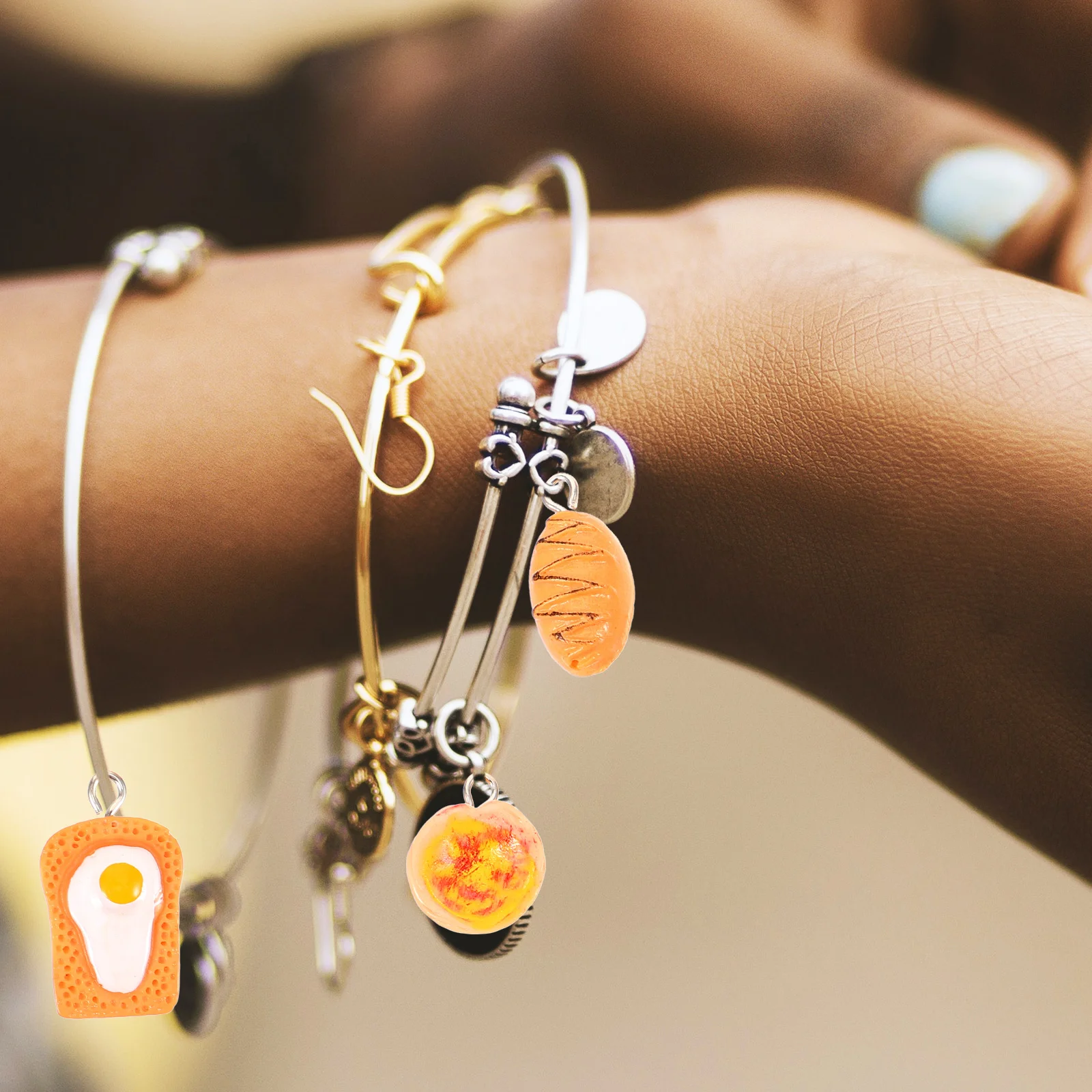 

12Pcs Resin Miniature Food Charms DIY Jewelry Findings for Earrings Bracelets Necklaces Keychains Creative Food Shaped Jewelry