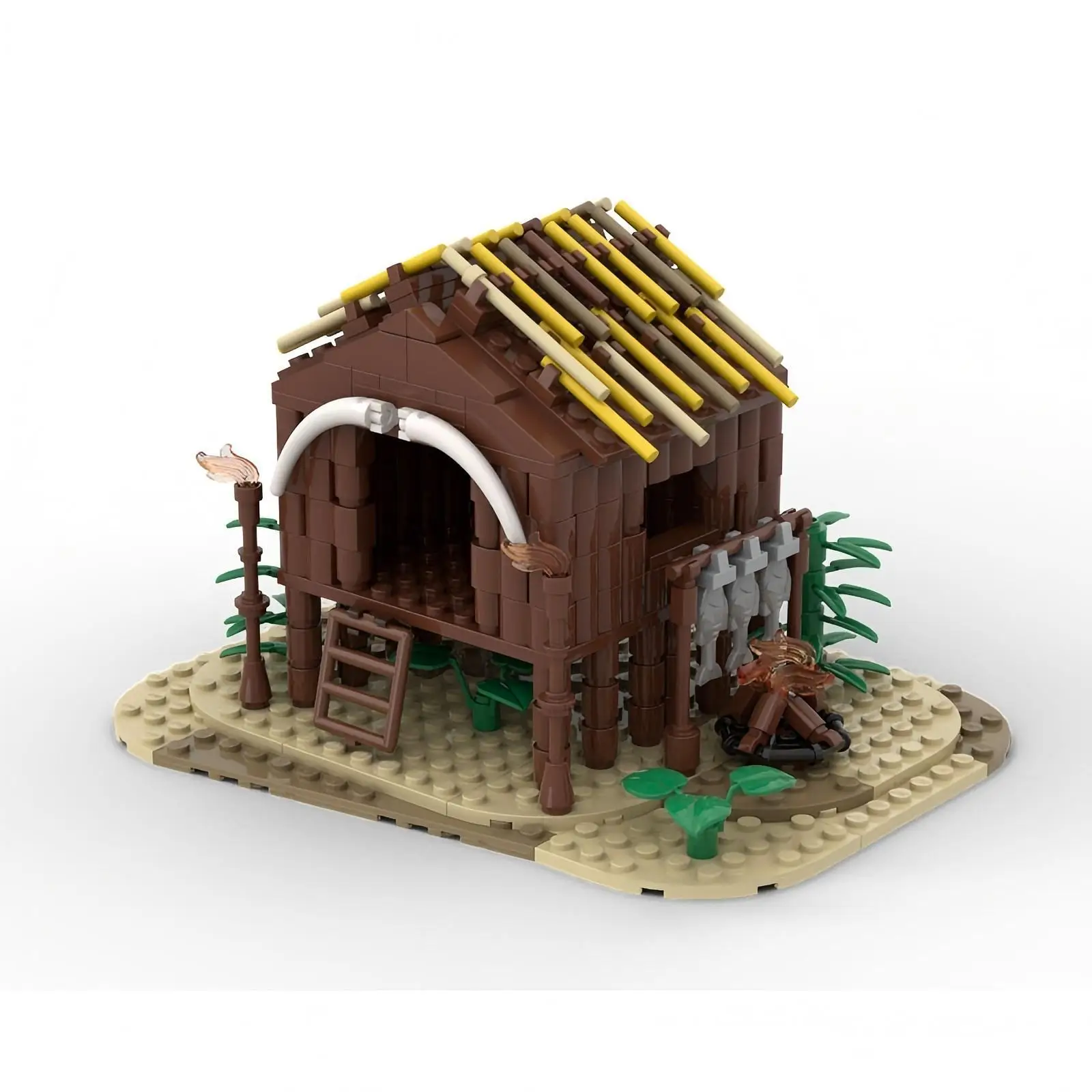 Maison en bois modèle de petites particules, bloc de construction, briques pour enfants, Puzzle, jouet, ornement cadeau, MOC-75850