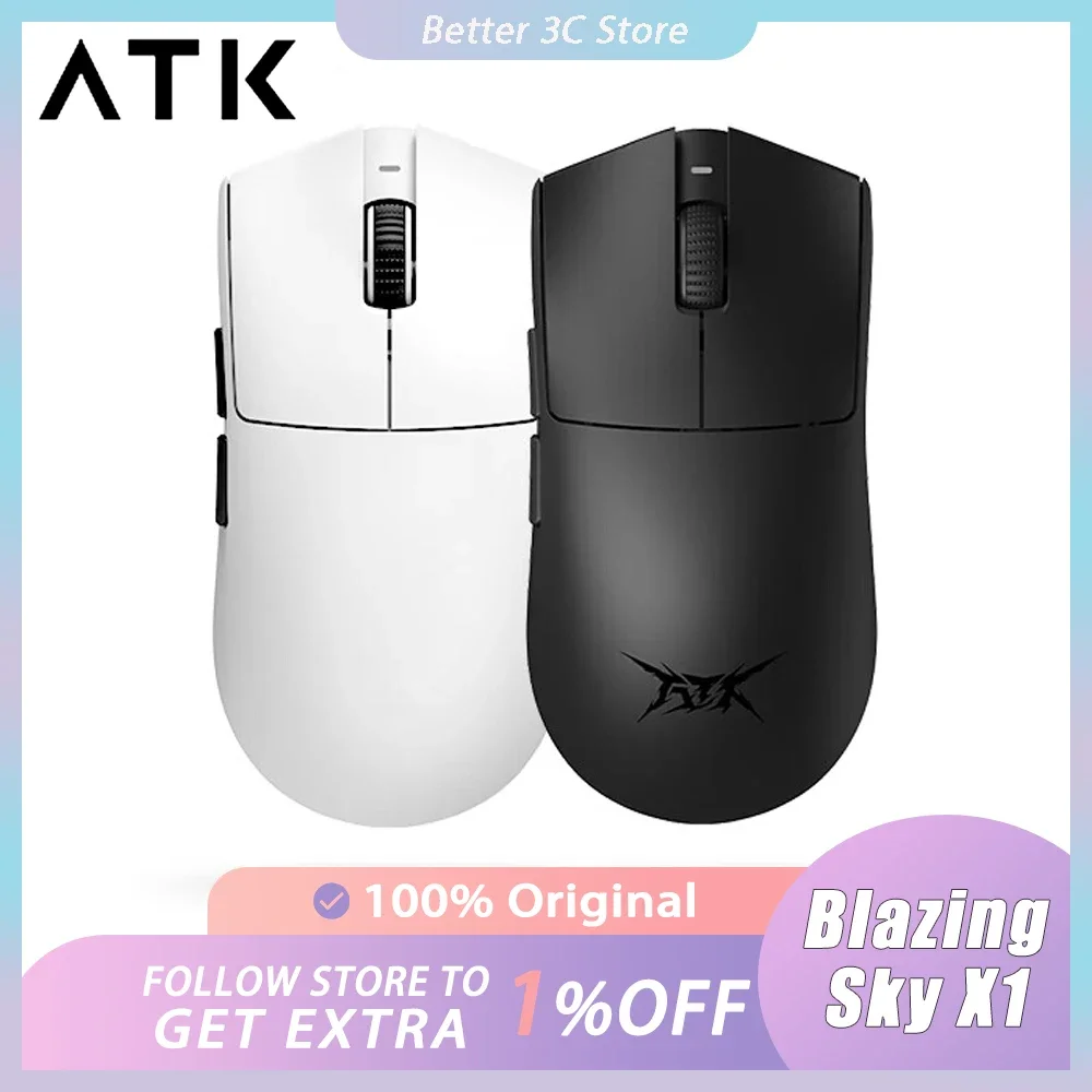 

New ATK Blazing Sky X1 Wireless Mouse Three Mode 3950 Sensor E-sports FPS Gaming Mice 8K Low Latency Lightweight Mouse Pc Gamer