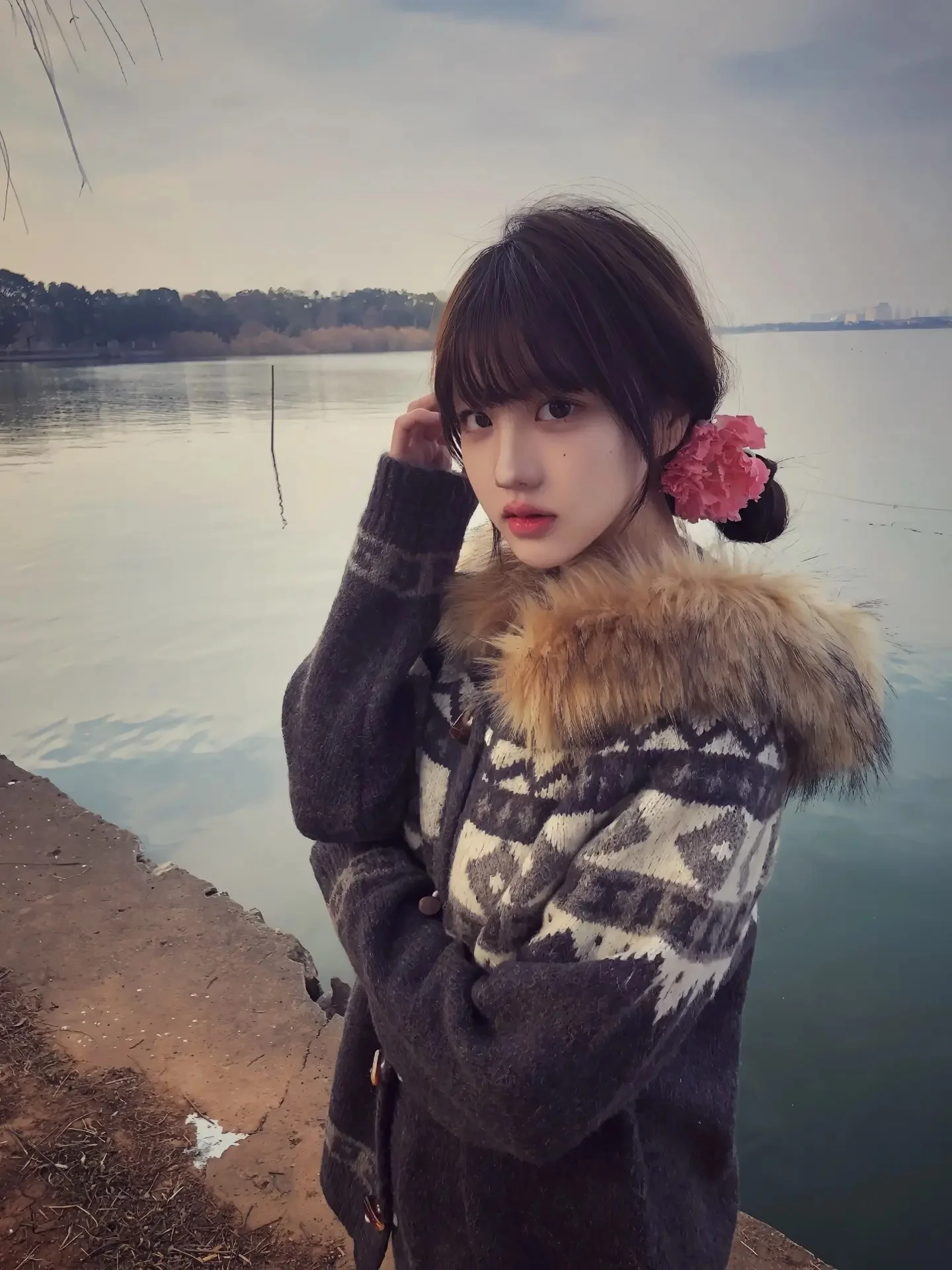 

Loose Fit Fair Isle Knitwear Coat ex Autumn Winter Vintage Lazy Sle Hooded Sweater Men's Women's Casual Comfortable