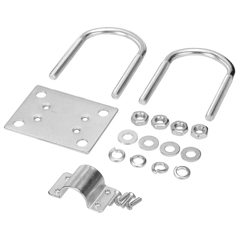 3X Antenna Mast Clamp Bracket With U-Bolts Anti-Rust Clamp Panel Pipe Mounting Hardware For Outdoor Lora Antenna Helium