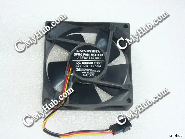 For MATSUSHITA ASF82141001 SF80 DC12V 125mA 8025 8CM 80MM 80X80X25MM 3pin Cooling Fan ASF82141001