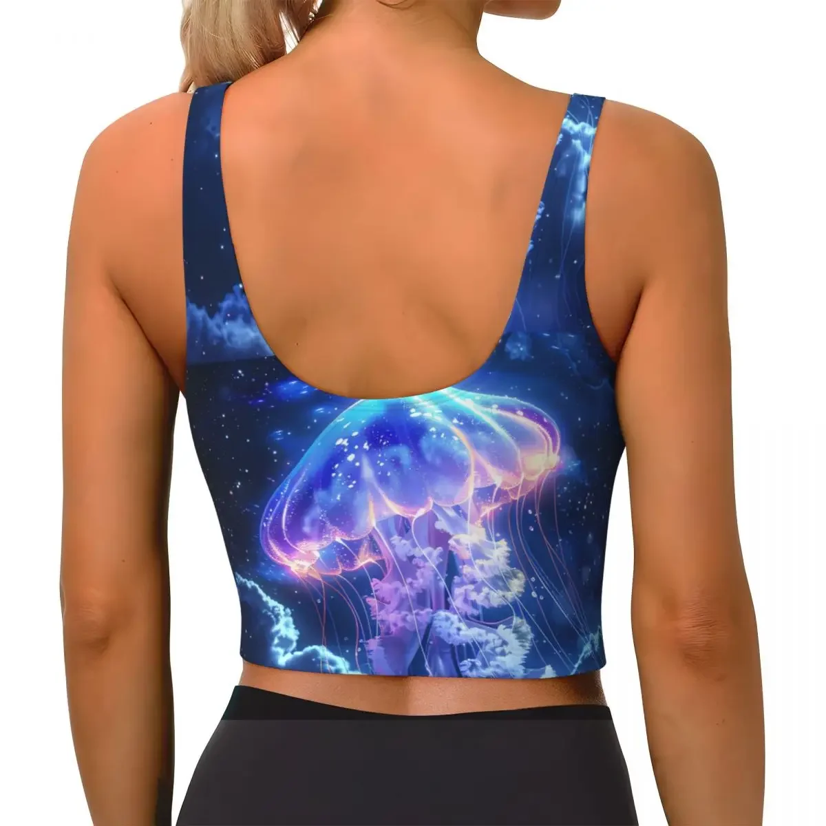女性のセクシーなスポーツベストクラゲ女性ストリートスポーツランジェリー Tシャツクロップトップ