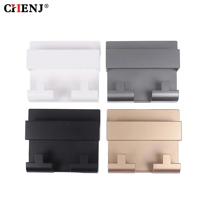 1pcs Multifunction Paste Style Phone Charging Holder Bracket Wall Mount Phone Stand Remote Control Organizer Storage Box