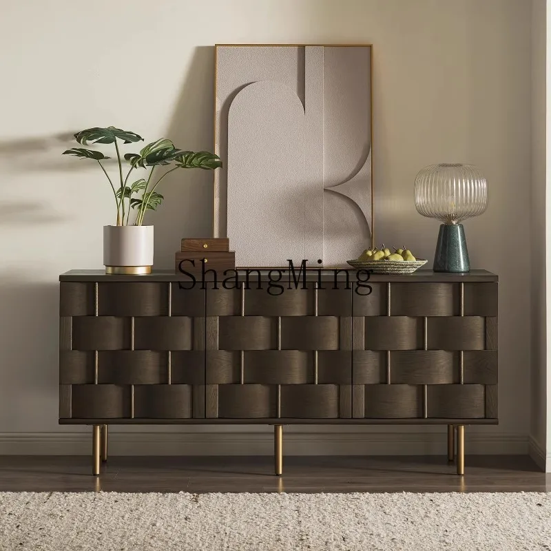 

FG retro dining side light luxury high sense home medieval entrance cabinet living room storage tea cabinet