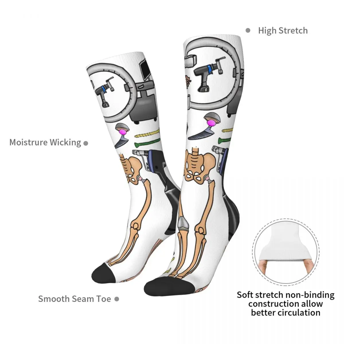 Orthopaedics, Traumatology Socks Harajuku Sweat Absorbing Stockings All Season Long Socks for Man's Woman's Christmas Gifts